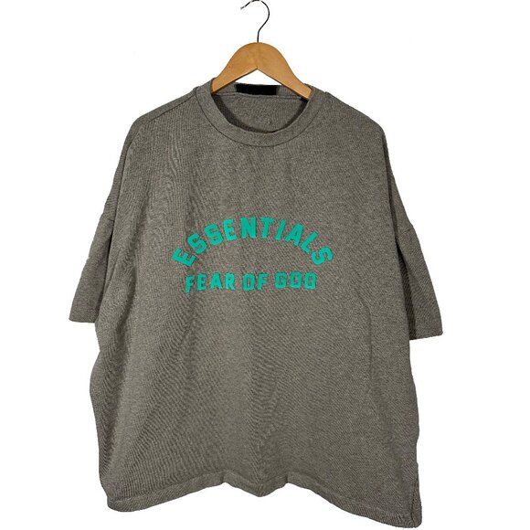 Fear of God Essentials Spellout Logo Oversized T-Shirt Size Large Gray - Picture 1 of 9